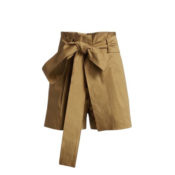 SILVIA TCHERASSI Velano Bow Shorts in Khaki XS - Picture 1 of 10